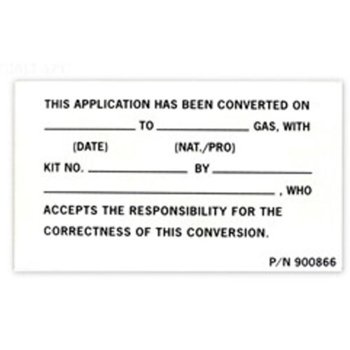 Raypak-900866-Decal-Gas-Conversion-Data