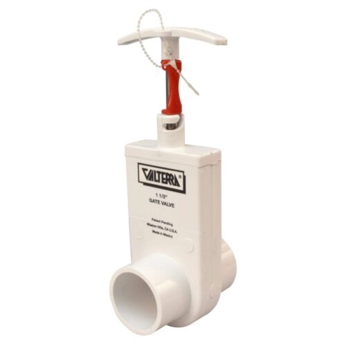 Valterra 2103X Gate Valve, 1-1/2 In. Spigot, Unibody, PVC, White 1