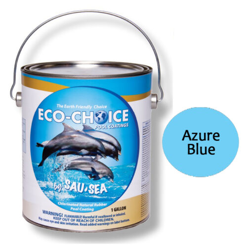 Eco-Choice Premium High Gloss Rubber Pool Coating, Azure Blue, 1 Gallon