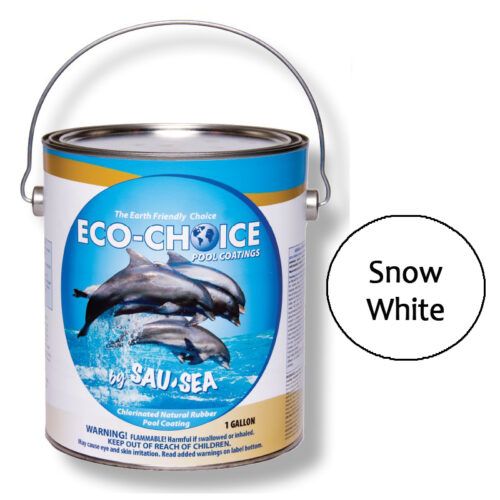 Eco-Choice Premium High Gloss Rubber Pool Coating, Snow White, 1 Gallon