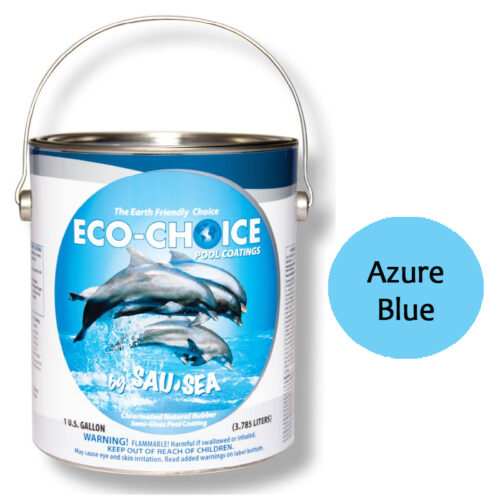 Eco-Choice Semi Gloss Rubber Pool Coating, Azure Blue, 1 Gallon