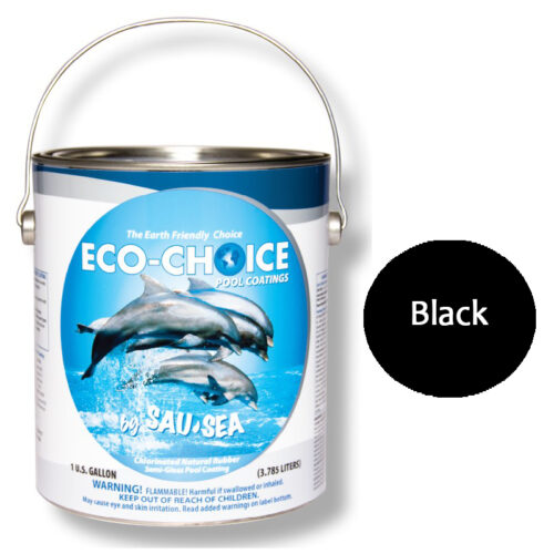Eco-Choice Semi Gloss Rubber Pool Coating, Black, 1 Gallon