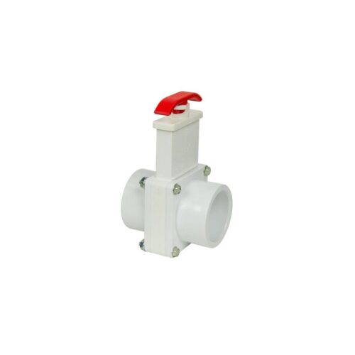 Praher 150-GATE Knife Gate Valve, 1-1/2 In. Socket, White 1