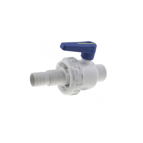 Praher 150-HB-MAXI Single Union Ball Valve, 1-1/2 In. MIP/Dual Hose 1