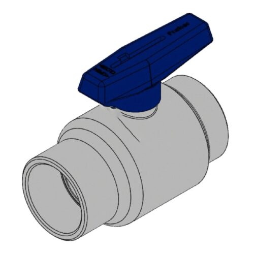 Praher 200-ES00T Econo-Seal Ball Valve, 2 In. FPT, PVC 1
