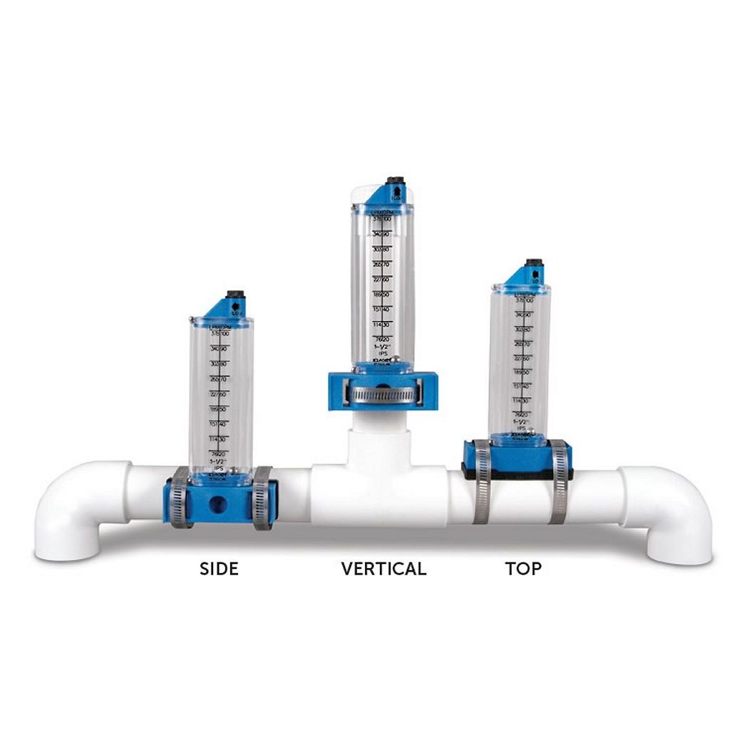 Rola-Chem 570361 Flow Meter, 60-To-240 GPM, for 2.5 In. Pipe, PVC, Top Mount 1