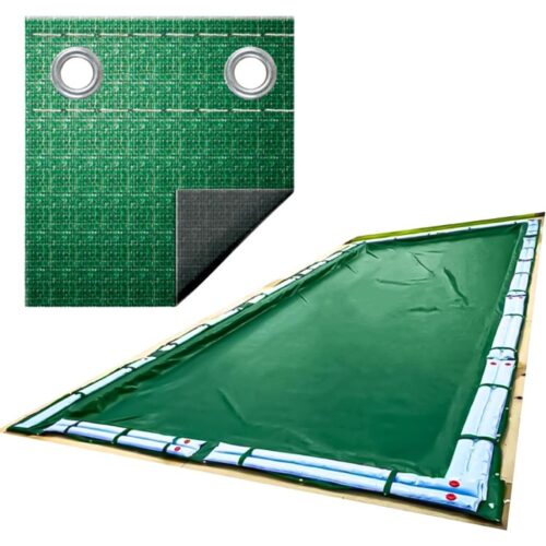 Swimline CO121725R Supreme Guard In Ground Solid Winter Cover Kit, 12 Ft. x 20 Ft., Green, Rectangle, with 5 Ft. Overlap 1