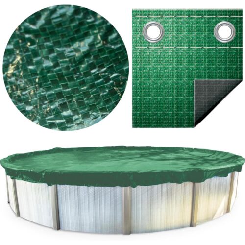 Swimline PCO121527 Supreme Guard Above Ground Solid Winter Cover Kit, 12 Ft. x 24 Ft., Green, Oval, with 3 Ft. Overlap 1