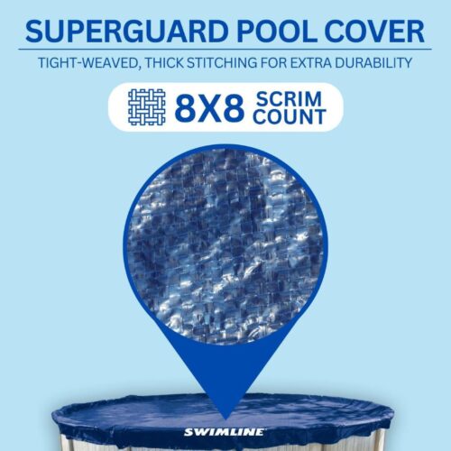 Swimline PCO834 Super Guard Above Ground Solid Winter Cover Kit, 30 Ft., Blue, Round, with 4 Ft. Overlap 1