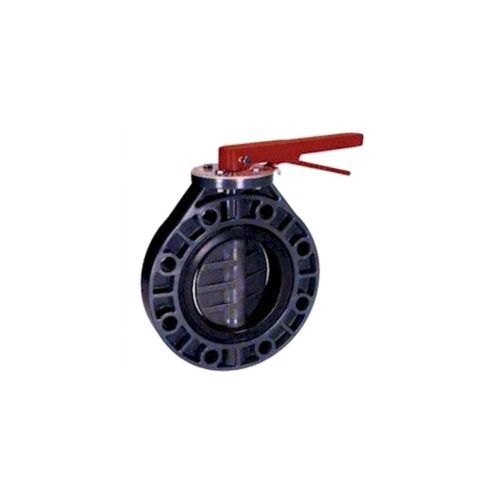Thermoplastic Valves 0400ASPXOEEWML Butterfly Valve, 4 In., Universal-Style, PVC/PP/EPDM, with Handle 1