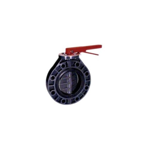 Thermoplastic Valves 0600ASPXOEEWML Butterfly Valve, 6 In., Universal-Style, PVC/PP/EPDM, with Handle 1