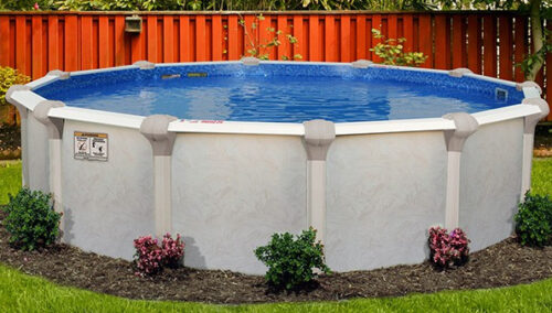 8' Round 52" Lakeland Above Ground Pool Kit with Vertical Skirts