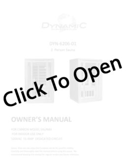 Dynamic San Marino 2-Person Low EMF FAR Infrared Sauna Manual Page