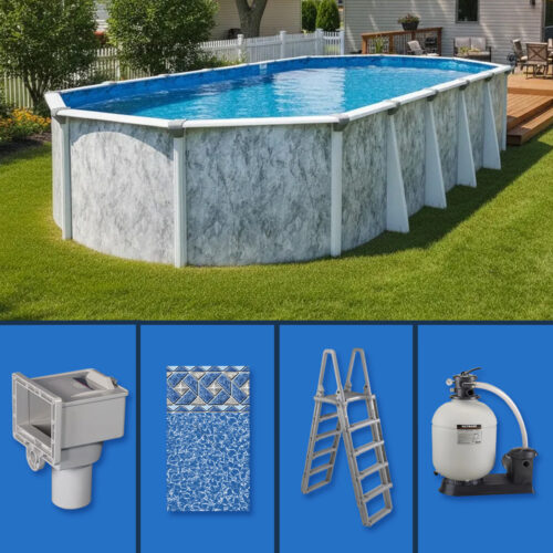 15' x 26' Oval Sea Shore Above Ground Pool Kit Package