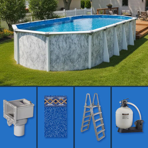 15' x 30' Oval Sea Shore Above Ground Pool Kit Package