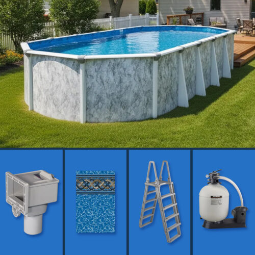 18' x 33' Oval Sea Shore Above Ground Pool Kit Package