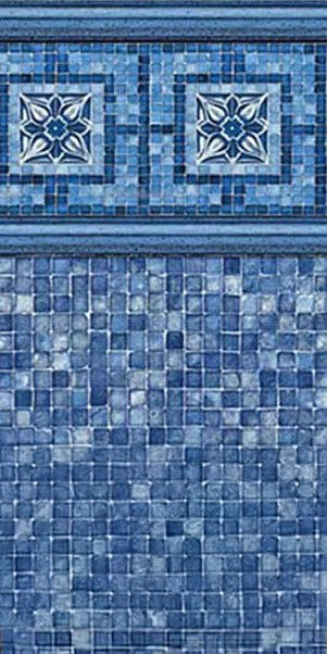 Vintage with Mosaic Light Blue Inground Pool Liner